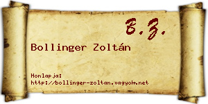 Bollinger Zoltán névjegykártya