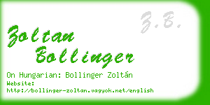 zoltan bollinger business card