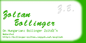 zoltan bollinger business card